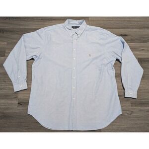 Ralph Lauren Men's Light Blue Stretch Oxford Long Sleeve Shirt Size‎ 3XLT